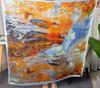 Estilo pintura al óleo cuadrado 110cm carácter europeo y americano bufanda chal doble uso viaje protector solar turbante para mujer Nuevo pintado