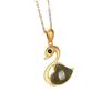Conjunto de cadena y colgante de cisne para mujer, de plata esterlina S925, chapado en oro, jade hetiano, único, simple y combinable