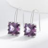 Diseño Francés Exquisitos Aretes Cuadrados Coloridos de Zircón Aretes de Diseño Nicho para Mujer Aretes de Lujo Accesibles de Alta Gama