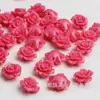 Laca Cor Coral Pó para Escultura Compactado Pó de Concha Estéreo Flor Prensada Flor Rosa com Furo Reto Contas Acessórios para Joias DIY