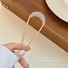 Horquilla de alta gama con forma de U y perla para mujer, nuevo accesorio para el cabello estilo chino, horquilla para la parte posterior de la cabeza, 2025, nueva horquilla para el cabello, tocado