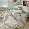 Popular serie con borde de concha, juego de ropa de cama de cuatro piezas de hilo de chenilla ultrasuave al tacto de algodón, juego de ropa de cama de tres piezas para estudiantes, disponible para dropshipping