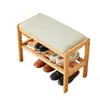 Banqueta para Cambiar Zapatos de Madera Maciza para Entrada de Casa, Banco para Zapatos con Cojín Suave, Banco para Sentarse y Ponerse Zapatos de Madera de Haya Nórdica, Banco para Probarse Zapatos de Entrada