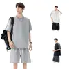 Camiseta de Manga Corta para Hombre Verano Nueva Moda Estilo Coreano Holgada Camiseta para Hombre y Mujer Fitness Sudor Tres-A Antibacteriana Protector Solar Casual
