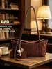 Bolso de hombro transfronterizo estilo retro de gamuza, gran capacidad, casual, bolso de axila, diseño simple de bloques de color, adecuado para ir al trabajo, bolso de mujer