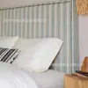 Cama Moderna Sencilla de Tela Mannheim Estilo Francés Crema Rayas Festivas Recámara Borde a Ras Cama Doble