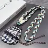 Cordão Longo Color Block Espesso para Celular Alça de Ombro Ajustável Transversal Porta-moedas Criativo de Batom Anti-perda para Uso Externo