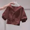 Camisa Dopamine Verde Juvenil com Lapela Manga Curta para Mulheres, Novo Estilo Verão 2026, Blusa Curta Doce Petite