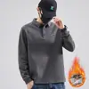 Camisa Polo para Hombre Otoño/Invierno 2026 con Cuello de Solapa, Corte Holgado, Manga Larga, Forro Polar, Nuevo Bordado, Top Casual de Negocios