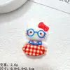 Acessórios de Resina de Gato Xadrez Colorido Desenho Animado DIY Cola de Creme Capa de Celular Grampo de Cabelo Cordão para Cabelo Orifício para Sapato Decoração