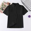 Nova Camisa Básica Versátil de Manga Longa com Gola Quadrada e Redonda Uniforme Jk Japonês para Mulheres Preto e Branco