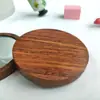 Espejo de Mano Pequeño de Madera de Alta Definición, Espejo de Maquillaje Mini Simple Creativo para Mujeres, Espejo de Madera Creativo para Regalo al por Mayor