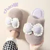 Pantuflas de Algodón con Pelo y Lazo para Mujer 2026 Nuevas Otoño Invierno Cálidas Antideslizantes Zapatos Postparto Hogar Interior Invierno