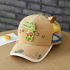 Gorra de béisbol para niños de 2 a 5 años para niñas, gorra de dibujos animados estilo coreano de dinosaurio pequeño, nuevo sombrero de pana de otoño para niños