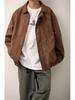 Nueva chaqueta de cuero PU estilo americano retro de primavera y otoño para hombres y mujeres, de marca de moda, para motocicleta, estilo antiguo, holgada e informal, para parejas.