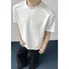 Camiseta de manga corta de retazos deconstruidos estilo americano para hombre, top fresco casual de verano