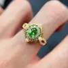 Anillo Transfronterizo de Tsavorita Natural Amazon S925 Plata Piedra Principal 4*6 Joyería de Lujo Venta Directa de Fábrica