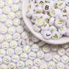 Miçangas Acrílicas de Rosto Sorridente Miçangas Multicoloridas Miçangas Soltas Feitas à Mão Pulseiras de Amizade Acessórios de Joias DIY para Educação Infantil
