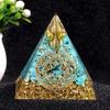 Serie 2115-Q Pirámide de Grava de Cristal de 6 cm Gotas de Resina Adhesiva Manualidades Decoración del Hogar Suministro Transfronterizo
