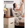 2025 Nuevo Modelo Pequeño para Hogar Dormitorio Estilo Vintage Crema Simple Moderno Gabinete de Almacenamiento Sin Instalación Madera Maciza Mesita de Noche