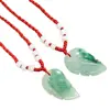 Oferta especial Collar de jade Hoja de jade collar hecho a mano venta al por mayor collar de línea carreras de caballos longitud estirable