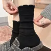 Calcetines Retro Holgados de Encaje de Doble Punto Finos para Primavera y Verano, Lindos, Transpirables, Versátiles de Media Pantorrilla, Cómodos para Casa
