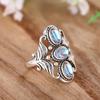Anillo de Piedra Lunar Popular Retro Bohemio Transfronterizo Chapado en Plata Fabricante Mayorista de Anillos para Damas Europeas y Americanas