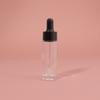 Frasco conta-gotas de vidro preto transparente para cabeça de plástico Cilíndrico reto Cabelo Cuidados 15ml Frasco marrom para óleo essencial Frasco vazio Alto Padrão