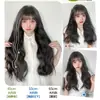 Peruca de Três Peças com Cachos de Lã Ondulados para Cabelos Longos, Peças Pequenas de Peruca para Simular Volume Capilar, Cabelo Longo Cacheado Fofo para Mulheres