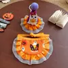 Babero de Halloween para Mascotas, Set de Sombrero Divertido de Cabeza de Calabaza para Gato y Collar, Decoración Fotográfica de Fantasma Osito para Perro