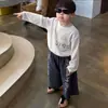 Conjunto de roupas infantis estilo coreano para o outono de 2026: nova camiseta casual de manga comprida com corte solto e calça pantalona moderna para meninos pequenos