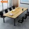 Mesa longa simples para conferências, mesa simples para treinamento, bancada para sala de conferências, mesa longa combinada para discussões, mesa de escritório moderna