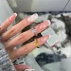 Anillo de Apertura Oval con Circonita Bañado en Oro Real de 18K Estilo Francés Lujo Ligero Anillo Versátil Moda Estilo Hong Kong Joyería Vintage