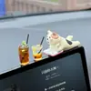 Pantalla de coche de gato adornos pequeños accesorios para coche decoraciones de consola central de coche accesorios pequeños para coche eléctrico