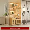 Vitrina con Múltiples Estantes, Gabinete de Té Estilo Chino No de Madera Maciza, Gabinete de Almacenamiento, Exhibidor de Pie