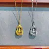 Plata de Ley S925 Nuevo Nuevo Colgante de Calabaza Cepillada Estilo Chinoiserie Collar Cadena de Clavícula Retorcida Tejida a Mano Destello Retro
