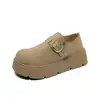 Mocasines planos tipo Birkenstock con plataforma alta para mujer, nuevos de primavera 2026, casual versátil, zapatos perezosos vintage