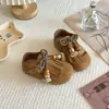 Zapatos Birkenstock para Niñas Primavera y Otoño Nuevos Zapatos Planos Antideslizantes de Suela Suave para Niños Zapatos de Cuero Retro de Moda para Niñas