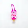 Funda de PVC de dibujos animados para botella de gel antibacterial, superventas transfronteriza, funda protectora de resina hecha a medida para botella trapezoidal de 30 ml, botella de perfume con cordón
