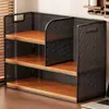 Organizador de Mesa de Escritório Prateleira de Armazenamento Multicamadas Suporte Simples para Livros Porta-Arquivos de Mesa para Casa Caixa de Arquivos A4