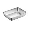 Charola Cuadrada de Acero Inoxidable con Tapa, Caja para Tiramisú, Caja de Conservación, Charola para Barbacoa, Plato para Servir, Contenedor Cuadrado Rectangular de Fondo Plano