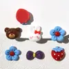 Acessórios de Resina com Laço Retro Brilhante de Morango Material para DIY de Tamancos Flor de Sapato Ventilador Capa de Celular Grampo de Cabelo