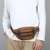 Riñonera Transfronteriza para Hombre, Bolso de Gran Capacidad para Hombre, Bolso de Pecho, Bolso de Hombro, Bolso Cruzado Multifuncional de Cuero Retro para Viajes de Negocios