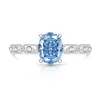 Douyin Mais Vendido Anel de Dedo Flor de Gelo Colorida Corte Ovo de Pombo Retrô Super Brilhante Diamante de Alto Carbono Banhado a Ouro Real Dropshipping