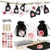 Nuevo Navideño Transfronterizo Bolsa Colgante de Dulces para Niños Decoración Navideña Bolsa Calendario de Adviento Bolsa de Lino de Cuenta Regresiva