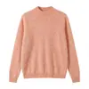 Suéter de Tricô Escovado Cashmere Lã Peça Única Gola Meia-Alta para Mulheres Outono Inverno Camada Interna Simples Camada Base Malha Top