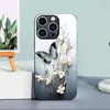 Aplicable a Apple 18PRO Funda de Vidrio Templado 17PROMAX Mariposa Morada Cubierta Protectora iPhone16 Flor 17E