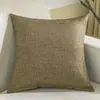 Cojín Cuadrado de Lino, Color Sólido, Cojín Sencillo para Sofá de Sala de Estar, Tamaño Grande 55, Funda Lavable, Cojín Lumbar para Mesita de Noche del Hogar