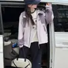 Chaqueta cortavientos con capucha para niña, colección primavera/otoño 2026, nuevo diseño elegante para niñas de secundaria, chaqueta de cremallera con bloques de color