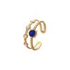Anillo Europeo y Americano Nuevo Exquisito de Lujo Ligero Diseño Nicho para Mujer de Acero Inoxidable Abierto Ajustable Color Sol Estrella